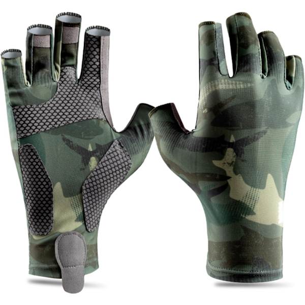 Fiskehandsker til mænd og kvinder, sejlerhandsker, kajakhandsker, UV-beskyttelseshandsker, solbeskyttelseshandsker Army Green XL