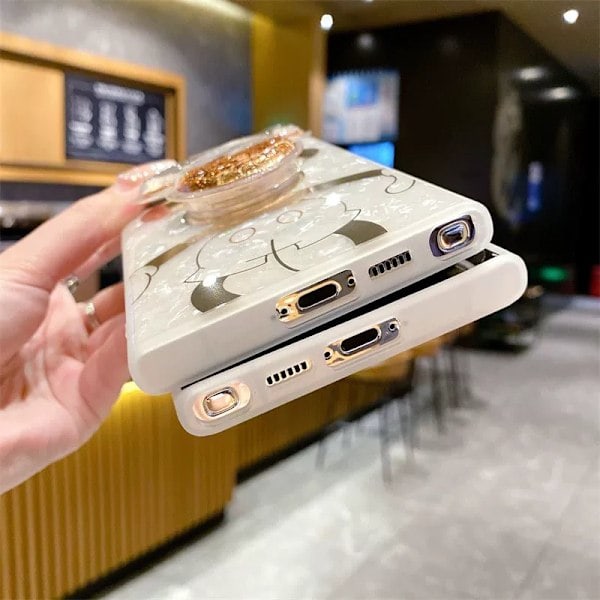 Tegneserie-deksel til Samsung og Bling Glitter Telefonstativ Søtt Telefondeksel til Jenter Kvinner Mickey Samsung S21 ultra Mickey Samsung S21 ultra