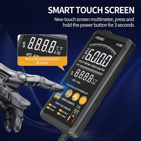 618b Digital Multimeter Touch True Rms Dc/ac Professionel Analog