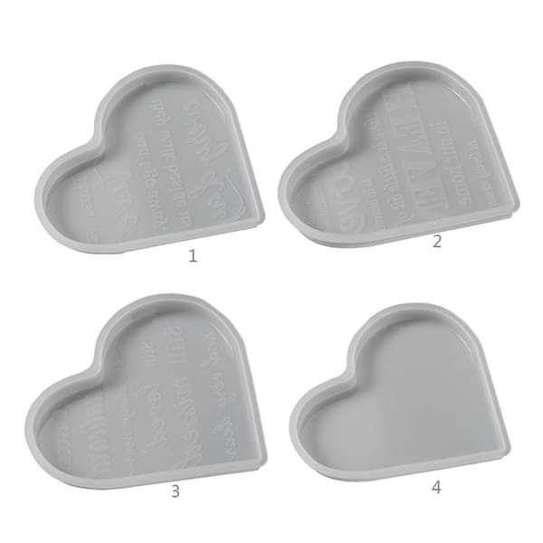1/4 stk Silikonform Hjerte Skilt Form Minnehjerte Resin Pla