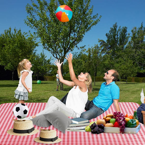 Picnic Tæpper, 200 x 200 cm Vandtæt Picnic Tæppe Foldbart Udendørs Strandtæppe (rød) red