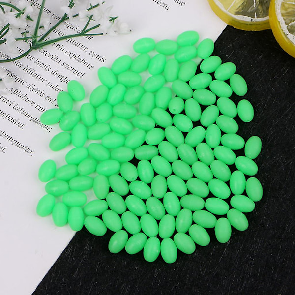 100 stk. Ovale Selvlysende Fiske Lokkemidler Fiskeperler Sjø Harde Flytere