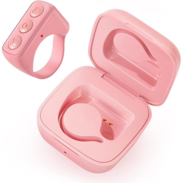 Bluetooth Fjernbetjening til TIKTOK Sidevender, Trådløs Fingerspids Gadget, Lukker, Klikker, Genopladelig Selfie Pink Pink