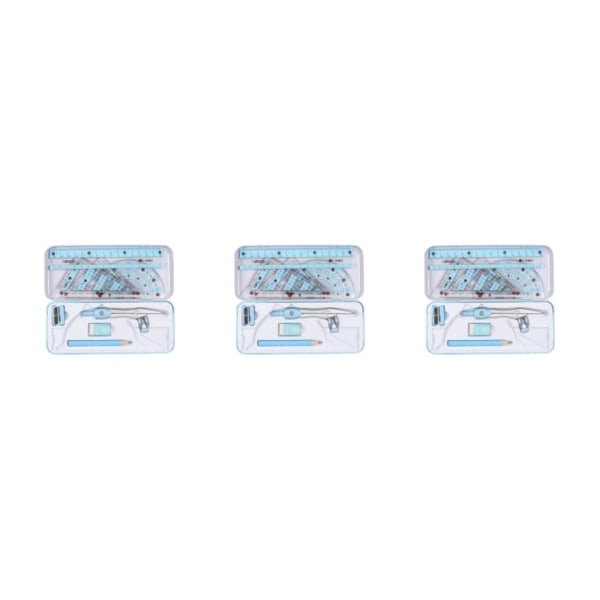 1/3 Matematik Geometri Kit 8 delar Studenttillbehör Gradtalsskiva för 3 set 3Set