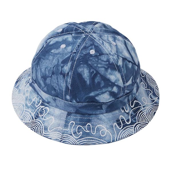 Herre Dame Gradient Tie-dye Bøttehatt Bølgete Striper Trykk Utendørs