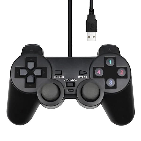 Kablet USB PC-spilcontroller til Winxp/win7/win8/win10 til PC Computer Laptop Sort Gamepad Joystick Sort