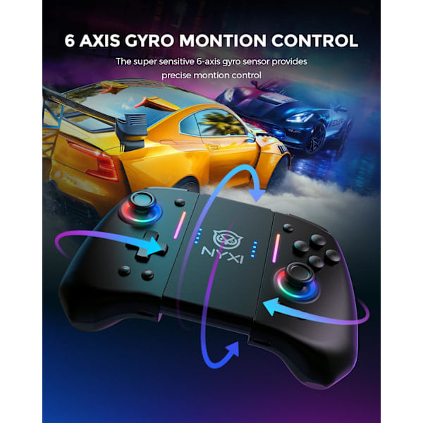 Hyperion Meteor Light trådlös Joy-pad med 8-färgs LED för Switch/Switch OLED - Julpaket