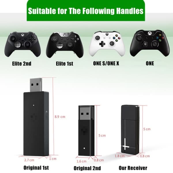 2.4G PC Trådløs Adapter USB-Mottaker for Xbox One Trådløs Kontroller Adapter for Windows 7/8/10 Laptoper PC Konverter