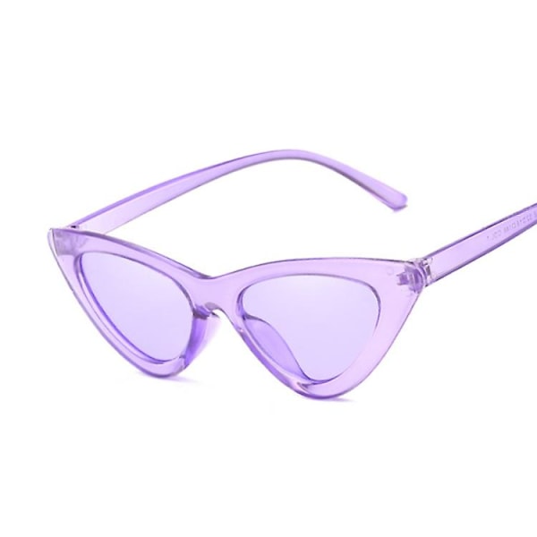 Vintage Cat Eye Solglasögon Dam Märke Designer Retro Solglasögon För Kvinnligt Mode Triangulär Spegel Oculos De Sol Feminino Purple