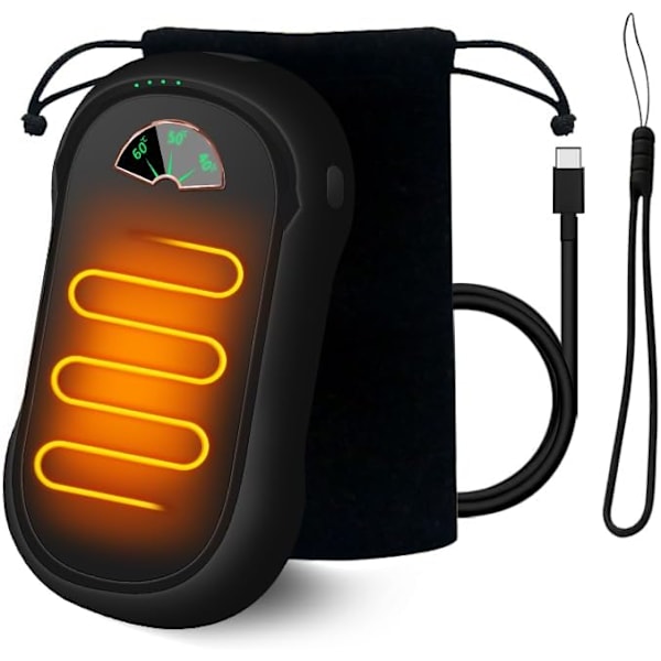 Magnetiska Elektriska Handvärmare 5000mAh*2-pack, USB-C Elektrisk Fickvärmare