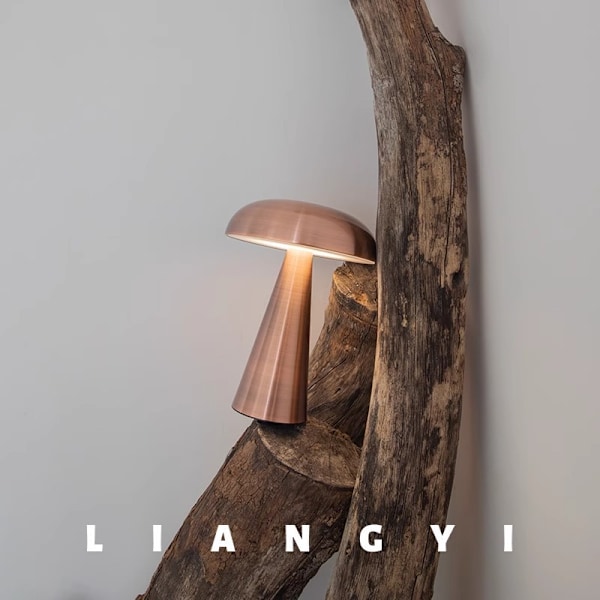 Retro Svampe Bordlampe Trådløs Touch Dæmper Genopladelig Skrivebordsdekoration Natlampe Læselamper til Hotel Restaurant Guld
