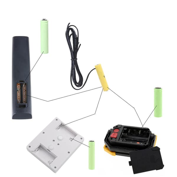 USB til AAA Dummy Batteri Med Bryter Voltmeter Erstatt 1-8stk AA