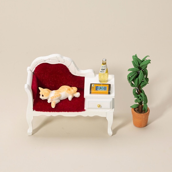 1/12 Miniatyr Soffa Enkel För Sits Med Låda För Dockhus L
