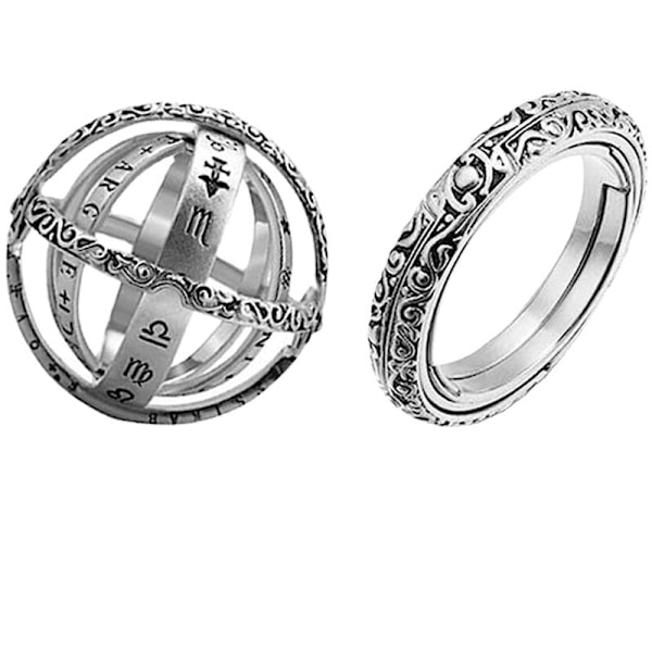 Snurrande Stressleksak (Silver), Böjbar Ring, Manuell Stressleksak, Nyhet Leksak, Handgyro, Anti-Ångest - WELLNGS