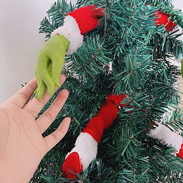 Grinch Joulukuusen Koristeet - Täytetty Tontun Pää/Kädet/Jalat Setti
