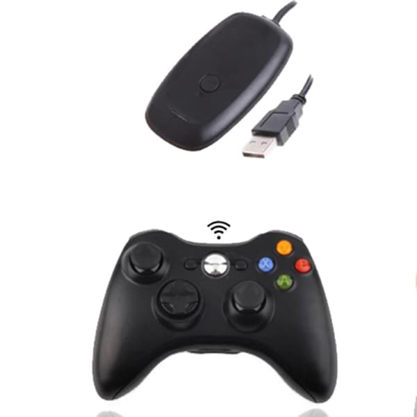 Trådløs controller til Xbox 360, Finydr Xbox 360 Joystick Trådløs Game Controller til Xbox & Slim 360 PC (Sort)