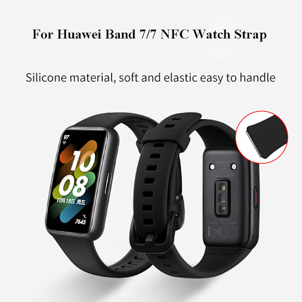 Säädettävä rannekoru Huaweiband 7/7nfc -rannekkeelle, pehmeä urheiluranneke