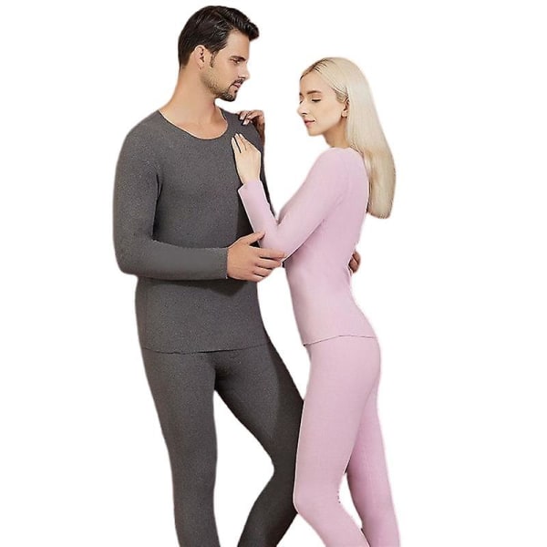 Ny kashmir varmkostym för män Spårfri hög elastisk passform Dubbelsidig varma set Höstkläder och set W-purple XL
