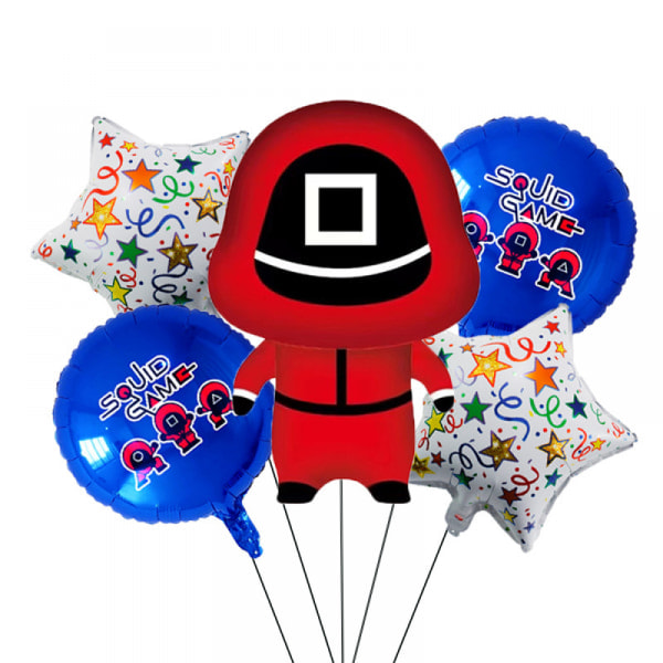 Squid Game Ballong 5-PACK Röd Manager Tema Förpackning