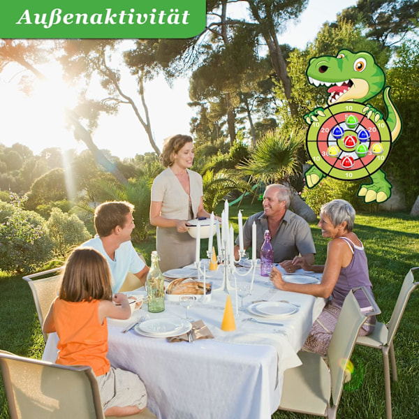 Dinosaurleker for barn i alderen 3-9 år, 76 cm dinosaurblink med borrelås, 12 klebrige baller og 6 piler for innendørsfester