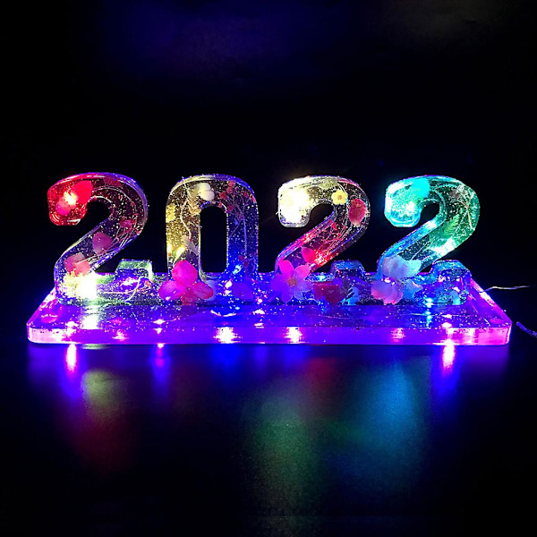 3 st/set 2022 Siffer Ornament Epoxihartsform Heminredning