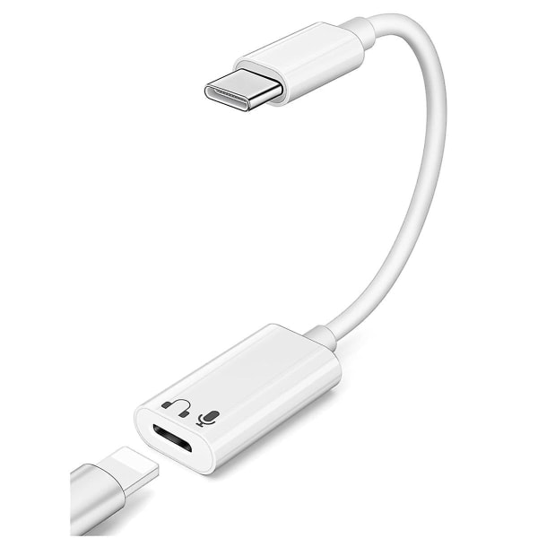 USB-C till Lightning Hörlursadapter för 15 Pro Max, Typ C Hane till Lightning Hona