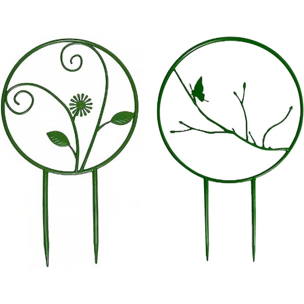 Trädgårdsspaljé för klätterväxter, liten rund cirkelspaljé för krukväxter, växtstöd i plast för växter (2 st)