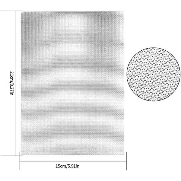 Fint metalnet, 20 Mesh trådnet vævet net, 150x210mm trådnet, vævet net rustfrit stålnet gnavernet vævet plade