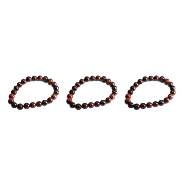 1/2/3/5 Natursteinperler - Lett å bruke Tigerøye Armbånd Rød Tigerøye 10MM 3STK Red Tiger Eye10MM 3PCS