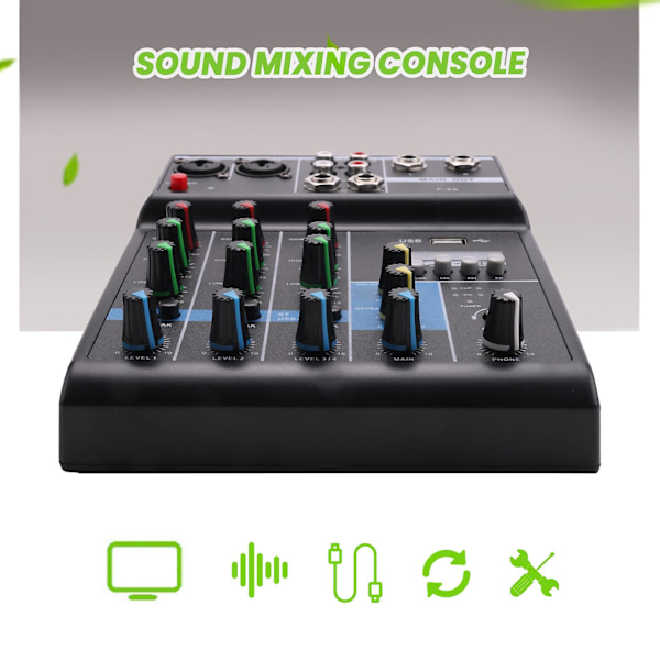 Bärbar Ljudmixer Professionell 4-kanals Bluetooth Mixer Dj C