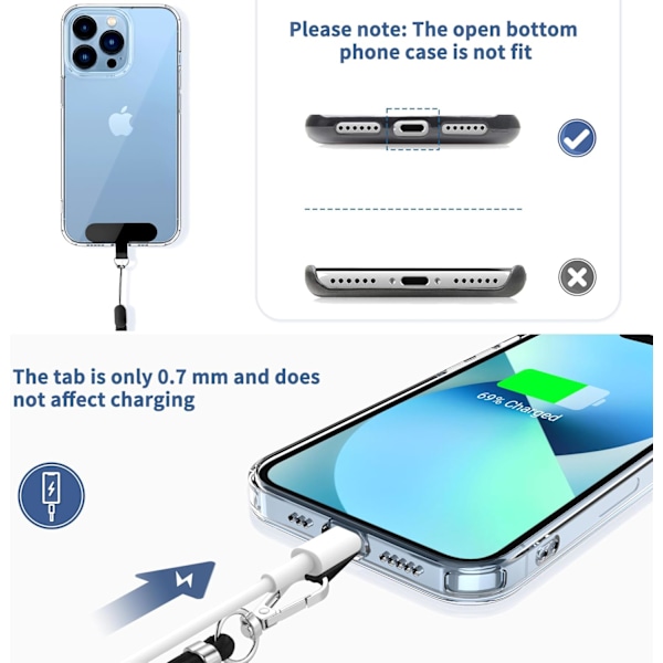 Mobiltelefon Lanyard 2 stk - 1 stk Justerbar halsrem