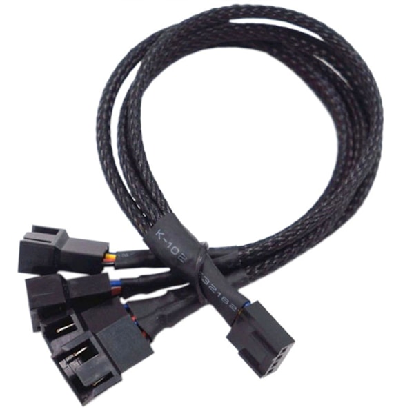27cm 4-vägs Pwm Fläktsplitter Svart Sleeved 4pin Pwm Kontakt Ext