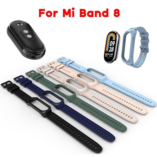För Mi Band 8 Justerbart Armband Klockarmband Svettresistent Andningsbart