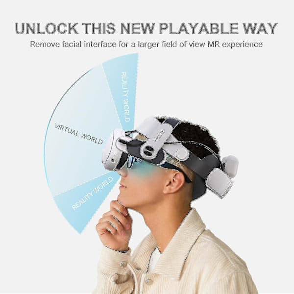 Justerbart utskiftbart hodebånd Smart VR-brilletilbehør for Meta Quest 3 VR-headset