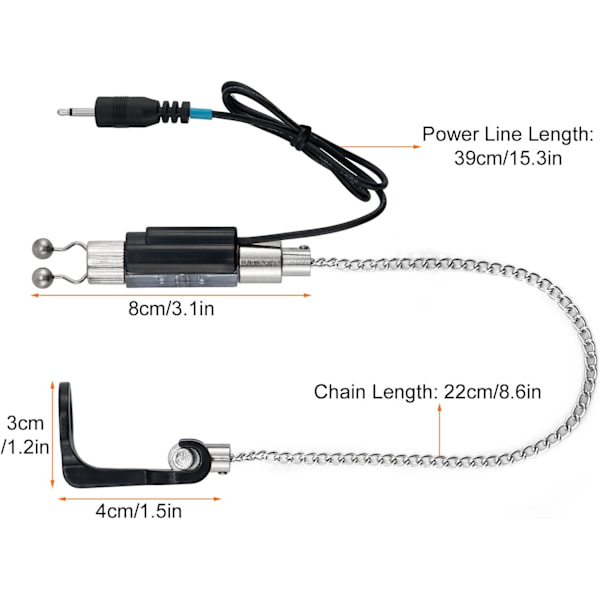 Bite Indicator Set 3 Bobbins Carp Fiske Bärbara LED-upplysta Bite Alarm med 2,5 mm Jack-kontakt