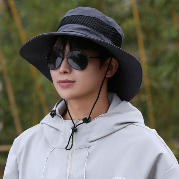 Breda och Dam Breda Brätte Bucket Hats, Vikbara Andningsbara Panamahattar, UV-Resistenta, Utomhusfiske, Sommar Khaki