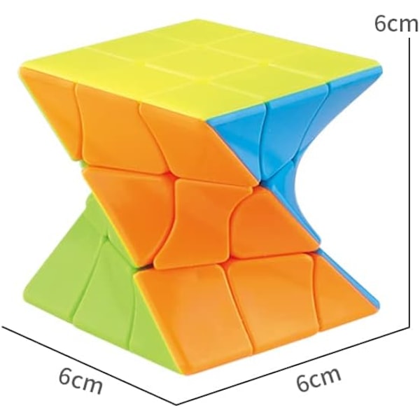3x3 Distorted Oblique Cube Stickers Speed Cube 3D Puzzle Cube Vivid Color Magic Puzzle Toy