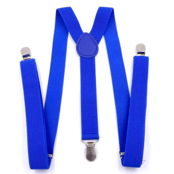 Elastiska Y-formade hängslen för män Damens enfärgade justerbara hängslen royal blue