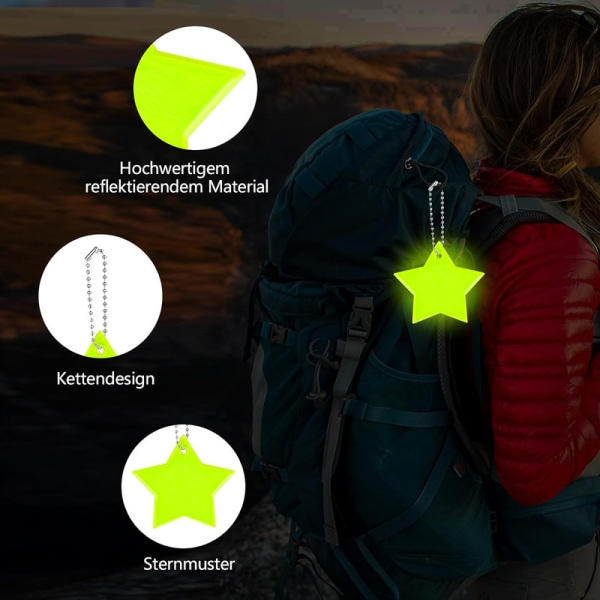 12-pak Børns Sikkerhedsrefleksvedhæng - Perfekt til Skoletasker