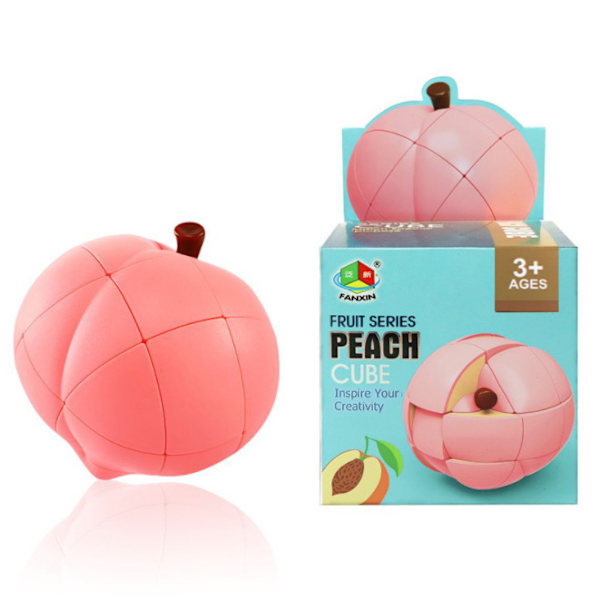 3D Fruktkub 3×3 Persika Magisk Hastighetskub Barnens Utbildningsleksaker Pusselkub Hjärnteaser Peach