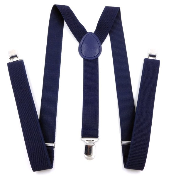 Elastiska Y-formade hängslen för män Damens enfärgade justerbara hängslen navy blue