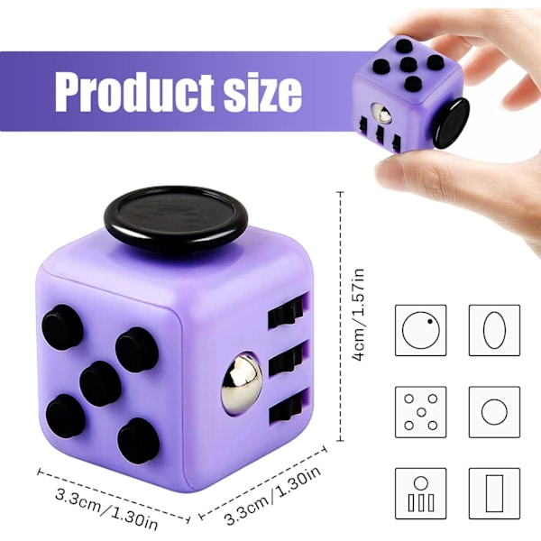 Sensoriske leker for angstlindring Stresslindrende leker Fidget-kuber for barn, Anti-angst leker for barn og voksne - Beroligende kuber