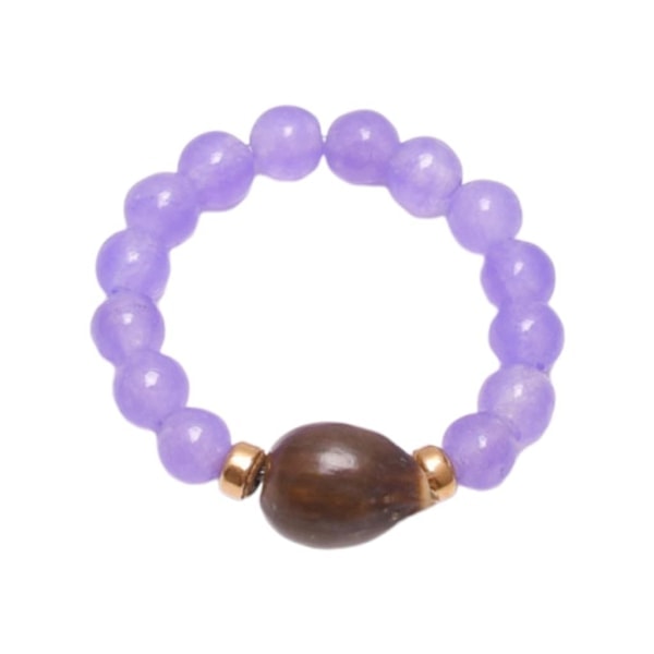 Elastinen kivikuula sormus, hieno yksinkertaisuus, boheemi kuulasormus, säädettävä, 5 violettia 5 purple