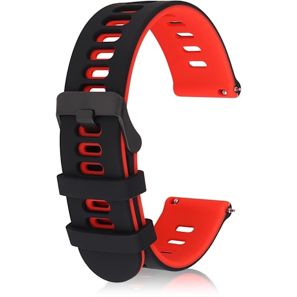 Silikoniset kellon rannekkeet, pikakiinnitys, urheilurannekkeet, universaalit vaihtorannekkeet miehille ja naisille, musta solki Black Red 22mm