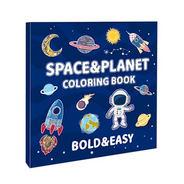 En malebog for voksne og teenagere, med super søde billeder og simple og afslappende mønstre, velegnet til en afslappende bog Planet Astronaut Planet Astronaut