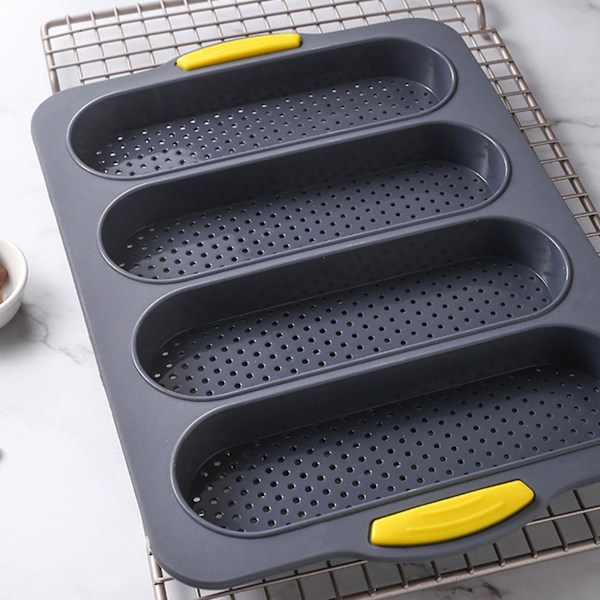 Livsmedelsgodkänd 4-facks silikonform för franskbröd, non-stick