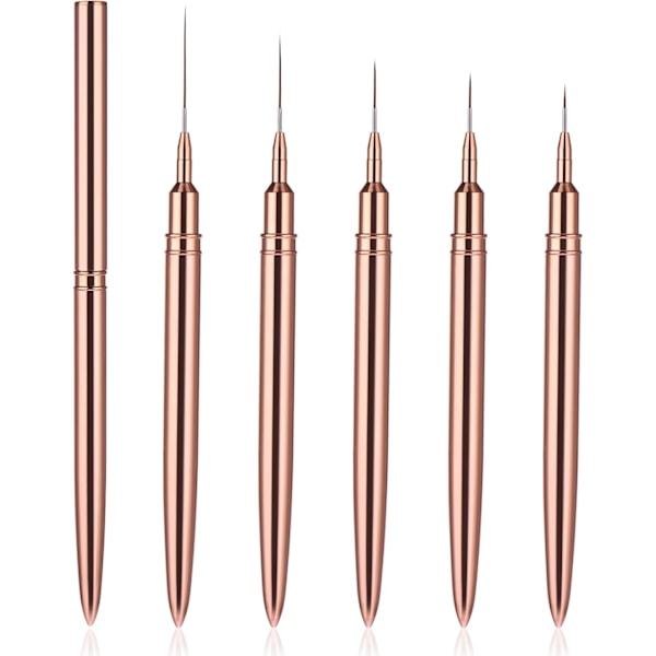 5 stk. Nail Art Liner-børster, Malende Nail Art-børster for lange linjer, detaljer, fin tegning Nail Dotting Tegneverktøysett 7 mm/9 mm/11 mm/15 mm/25 mm