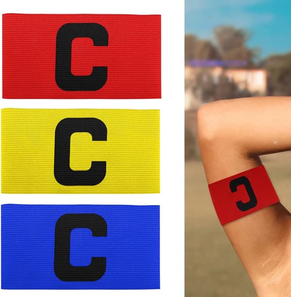 3 st Fotboll Sport Lagkapten Armbindel Logotyp Enfärgad Armbindel Med C Armbindel Elastisk.