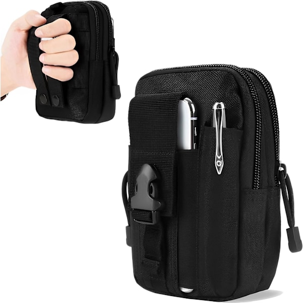Taktisk Lomme, EDC Lomme, Beltelomme, Militær Ryggsekk, Utility Lomme, Beltelommer for Menn, Kompakt Utility Beltelomme Black