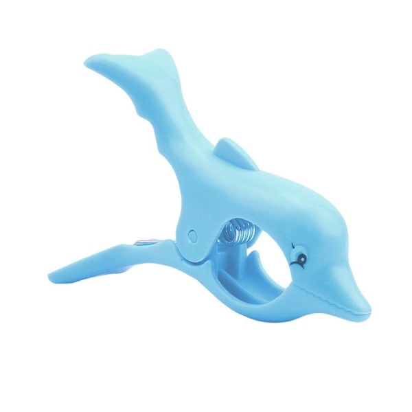 Blå delfin strandhåndkleklype (2 papegøyer), 2 store klesklyper, c